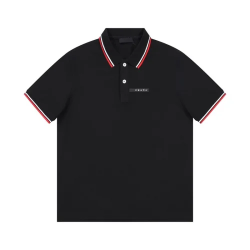 Поло Prada With Black Text Stripe "Black"