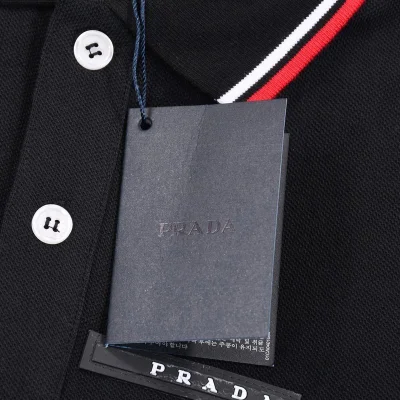 Поло Prada With Black Text Stripe "Black" фото № 4