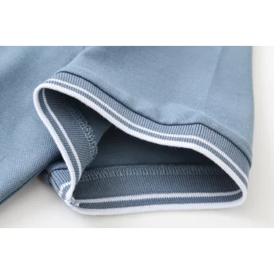 Поло Stone Island Black Logo Flowers "Blue" фото № 4