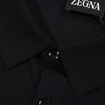 Поло Zegna With Small Logo Brand "Black" фото № 9
