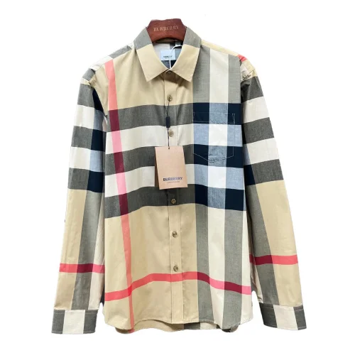 Рубашка Burberry Checked Dark And Red Lines Print "Brown"