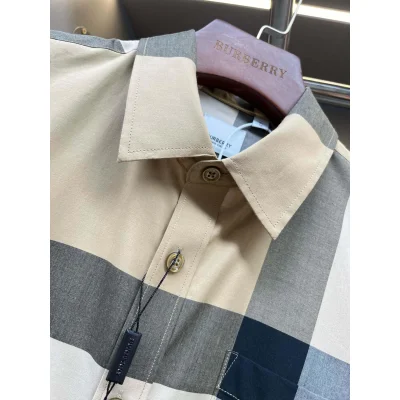 Рубашка Burberry Checked Dark And Red Lines Print "Brown" фото № 4