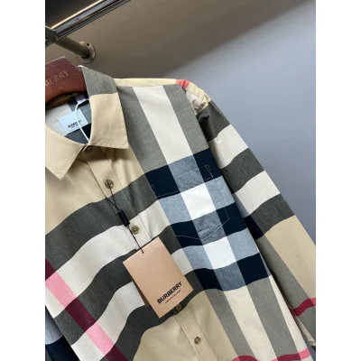 Рубашка Burberry Checked Dark And Red Lines Print "Brown" фото № 3