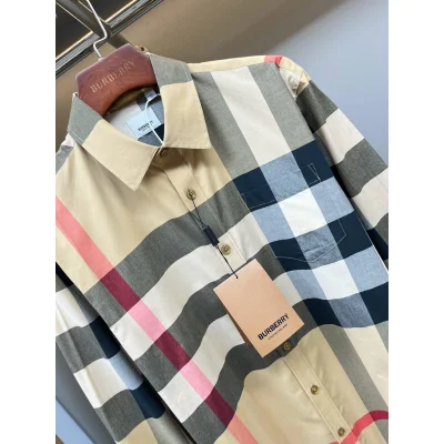 Рубашка Burberry Checked Dark And Red Lines Print "Brown" фото № 2