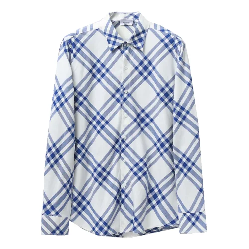 Рубашка Burberry Print Allsides Diagonal Lines Rombes "Blue"