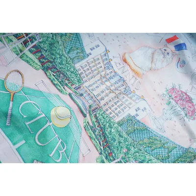 Рубашка Casablanca Tennis Club With A Cat "Blue/Green" фото № 7