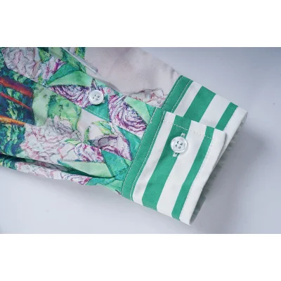 Рубашка Casablanca Tennis Club With A Cat "Blue/Green" фото № 6