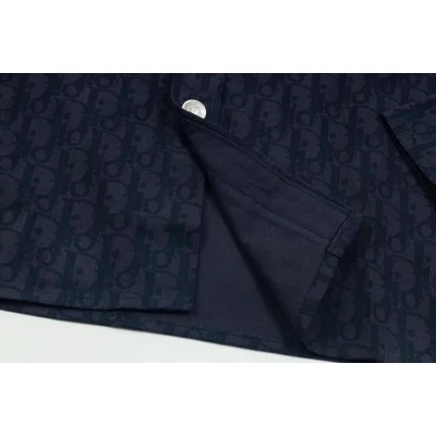 Рубашка Christian Dior Dark Print Logos Dior "Blue" фото № 4