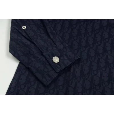 Рубашка Christian Dior Dark Print Logos Dior "Blue" фото № 3