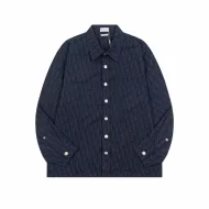 Рубашка Christian Dior Dark Print Logos Dior "Blue"