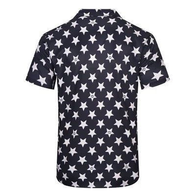 Футболка Gucci Stars Turn-down Collar «Black» фото № 2