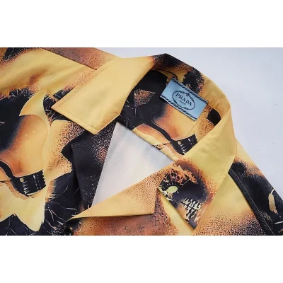 Рубашка Prada Lamp Print And Front Pocket "Yellow" фото № 9