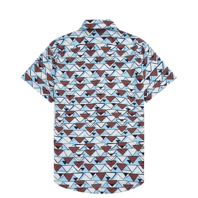 Рубашка Prada Triangle Print "Blue" фото № 2