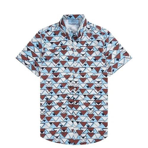 Рубашка Prada Triangle Print "Blue"