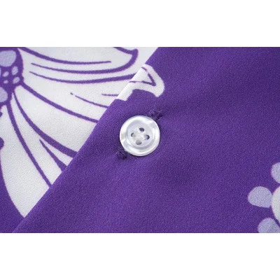 Рубашка Valentino Short Sleeves White Flower Buds "Purple" фото № 4