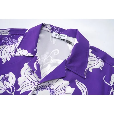 Рубашка Valentino Short Sleeves White Flower Buds "Purple" фото № 5
