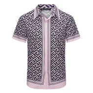 Рубашка Versace Repeating Logo And Stripes "Pink"