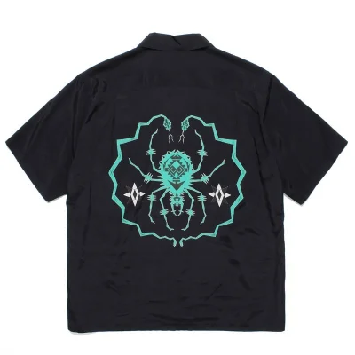 Рубашка Wacko Maria With Spider Print "Black/Green" фото № 4