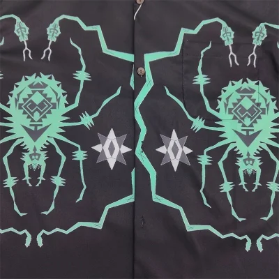 Рубашка Wacko Maria With Spider Print "Black/Green" фото № 6