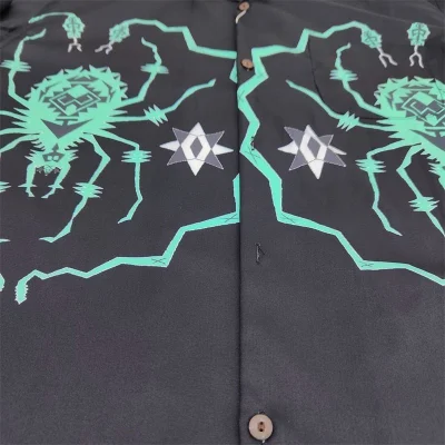 Рубашка Wacko Maria With Spider Print "Black/Green" фото № 8