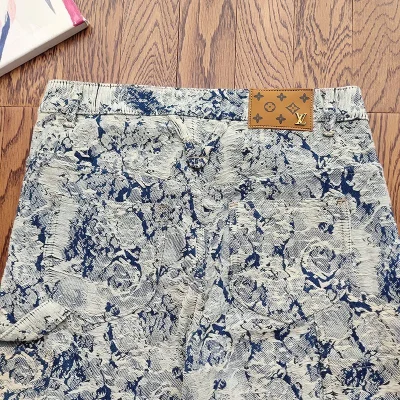 Шорты Louis Vuitton Jeans With Patch "Blue/White" фото № 6