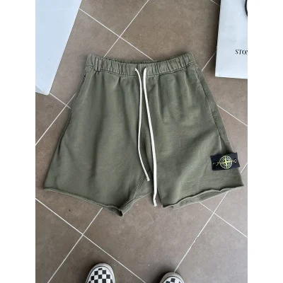 Шорты Stone Island Black Patch - Classic "Gray/Green" фото № 2