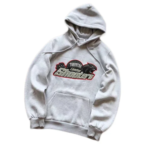 Худи Trapstar Logo And Panther Outlined By Colorful Line "Gray"