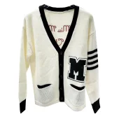 Кардиган Miu Miu Frontside Black Big Letter M Miu Miu Club "White"