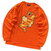 Свитшот Stussy Colorful Vertical Logo Inscription Front "Orange"
