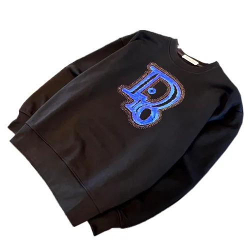 Свитшот Christian Dior Frontside Blue Logo Dior "Black"