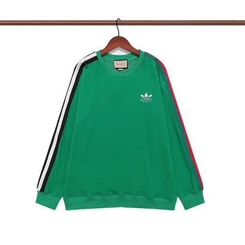 Свитшот Gucci Small Logo And Stripes On The Sleeve "Green"