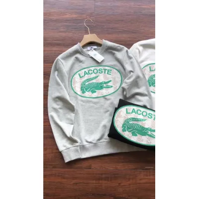 Свитшот Lacoste Big Crocodile And Logo Lettering In Oval "Gray" фото № 4