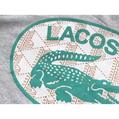 Свитшот Lacoste Big Crocodile And Logo Lettering In Oval "Gray" фото № 7