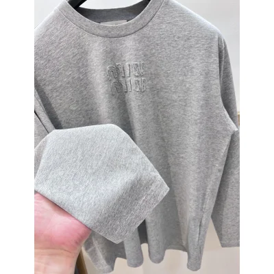 Свитшот Miu Miu Frontside Upside Clear Logo Miu Miu "Gray" фото № 4