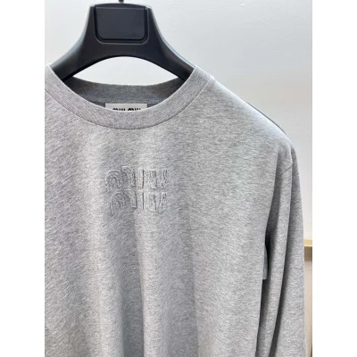 Свитшот Miu Miu Frontside Upside Clear Logo Miu Miu "Gray" фото № 3