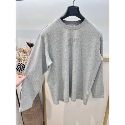 Свитшот Miu Miu Frontside Upside Clear Logo Miu Miu "Gray" фото № 2
