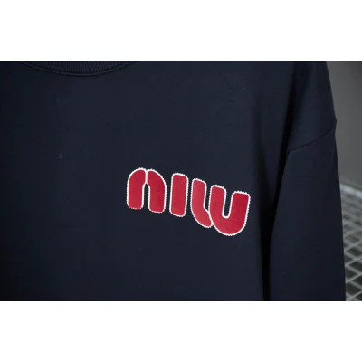 Свитшот Miu Miu Frontside Left Logo Contrast Outline Miu Miu "Black" фото № 4