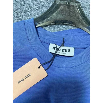 Свитшот Miu Miu Frontside Logo Miu Miu On The Blue Pocket "Blue" фото № 6