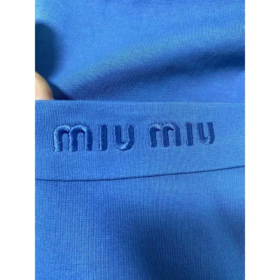 Свитшот Miu Miu Frontside Logo Miu Miu On The Blue Pocket "Blue" фото № 5