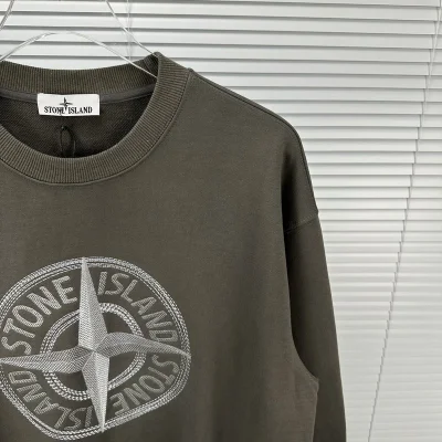 Свитшот Stone Island With An Embroidered Large Logo "Brown/Gray" фото № 3