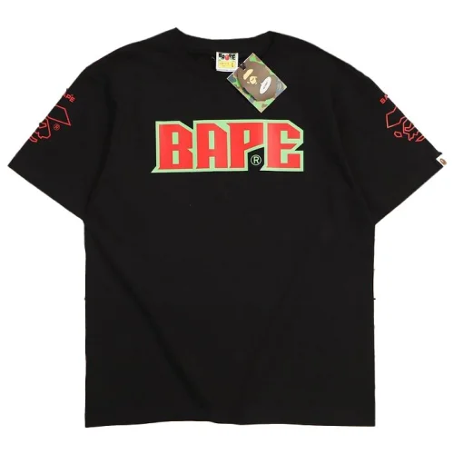 Футболка A Bathing Ape With Drawings On The Sleeves "Black"