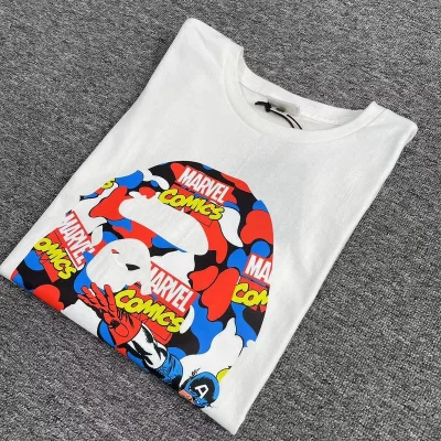 Футболка A Bathing Ape Marvel "White" фото № 2