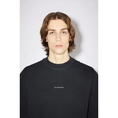 Футболка Acne Studios Short Sleeve Logo Text AS "Black" фото № 2