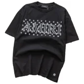 Футболка Amiri With Text Logo-Patch "Black"