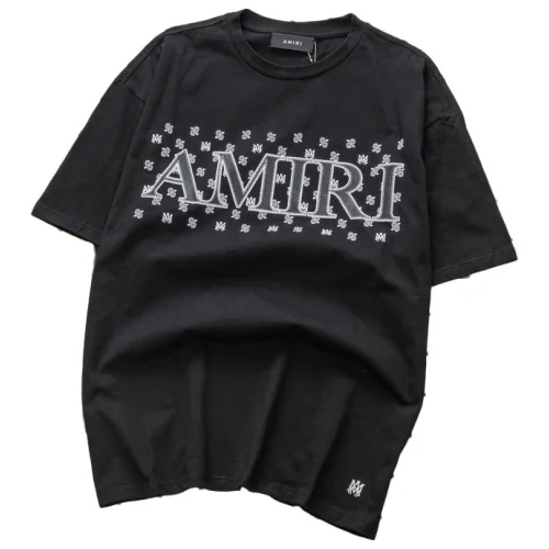Футболка Amiri With Text Logo-Patch "Black"