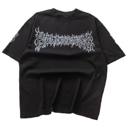 Футболка Balenciaga Big Logo With Patterns "Black"