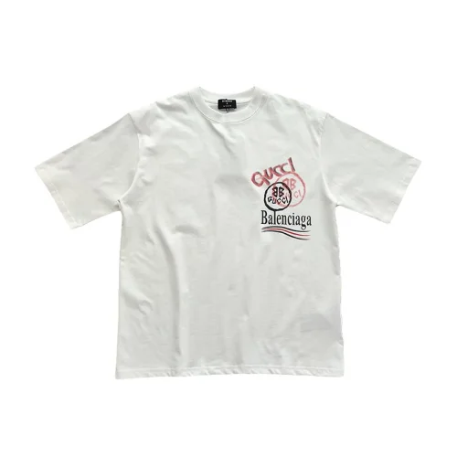 Футболка Balenciaga X Gucci With A Print From Two Brands "White"