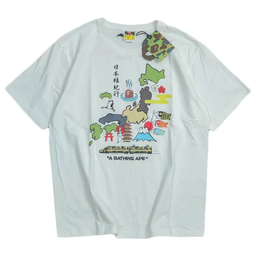 Футболка Bape Front Painted Images In The Middle "White"