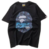 Футболка Bape Big Blue Logo Front And Back "Black"