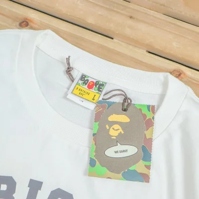 Футболка Bape Logo Divided Into Stripes Print "White" фото № 2